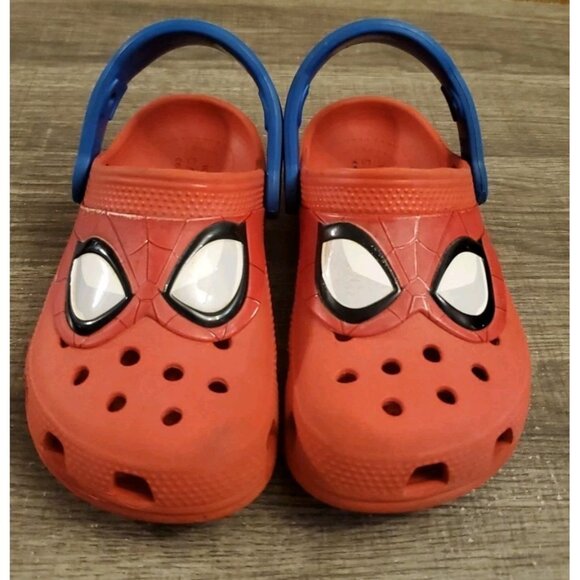 Crocs Red Spider-Man Clog Slip On Shoes Youth Size 12 Red - Picture 2 of 11
